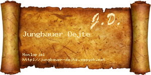 Jungbauer Dejte névjegykártya
